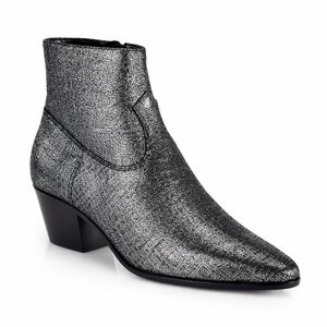 Saint Laurent Wyatt Croc Embossed Ankle Boot